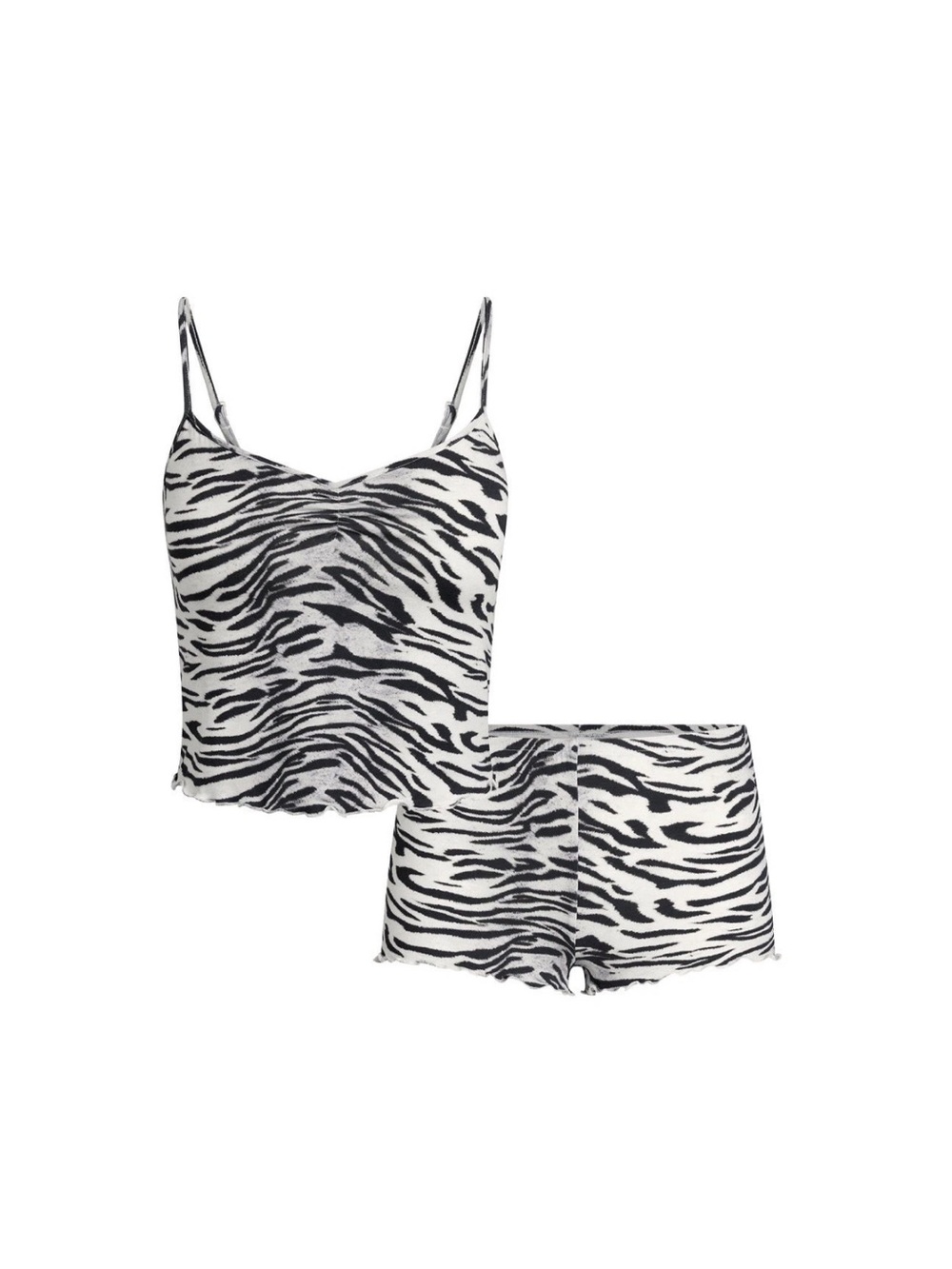 NWT Skims Medium Sleep Cami Set Limited Edition Snow Tiger Print black and white
